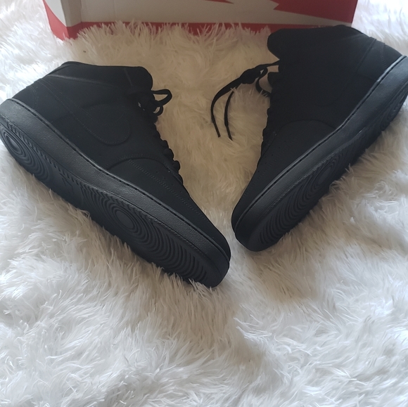 Mens Nike Court Mid Vision Triple Black - Picture 5 of 6